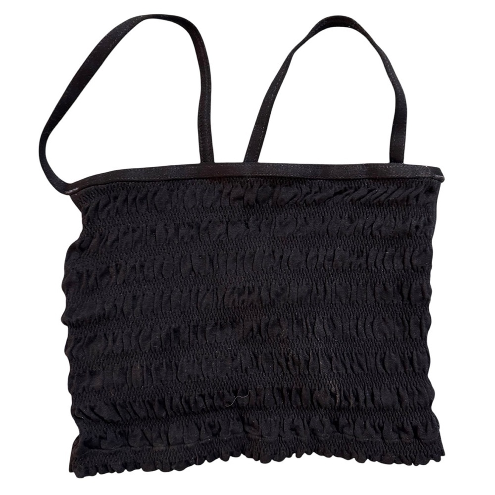 NWOT Black, Free People Smocked Tube top/ sports bra